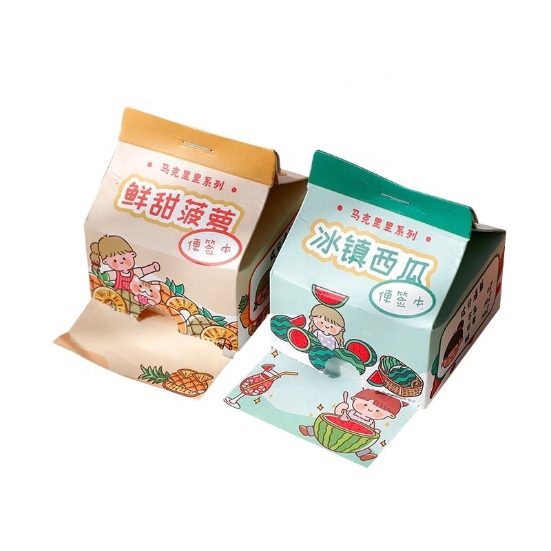 Milk Carton Notepad Cartoon No-sticky Animals Memo Pad Decal Scrapbooking Diy Note Kawaii Stationery School Supplies