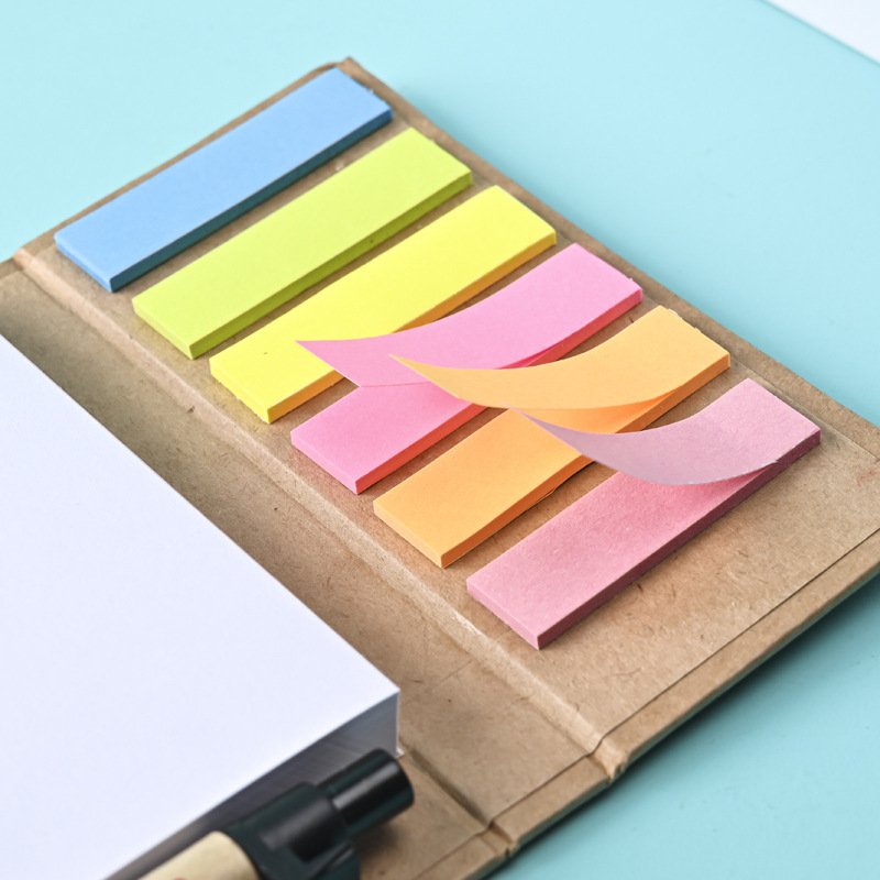 Eco Friendly Cork Custom Sticky Notes With Recycled Paper Pen Cork Cover Kraft Paper MemoPad in Diary Style for Home Office Use