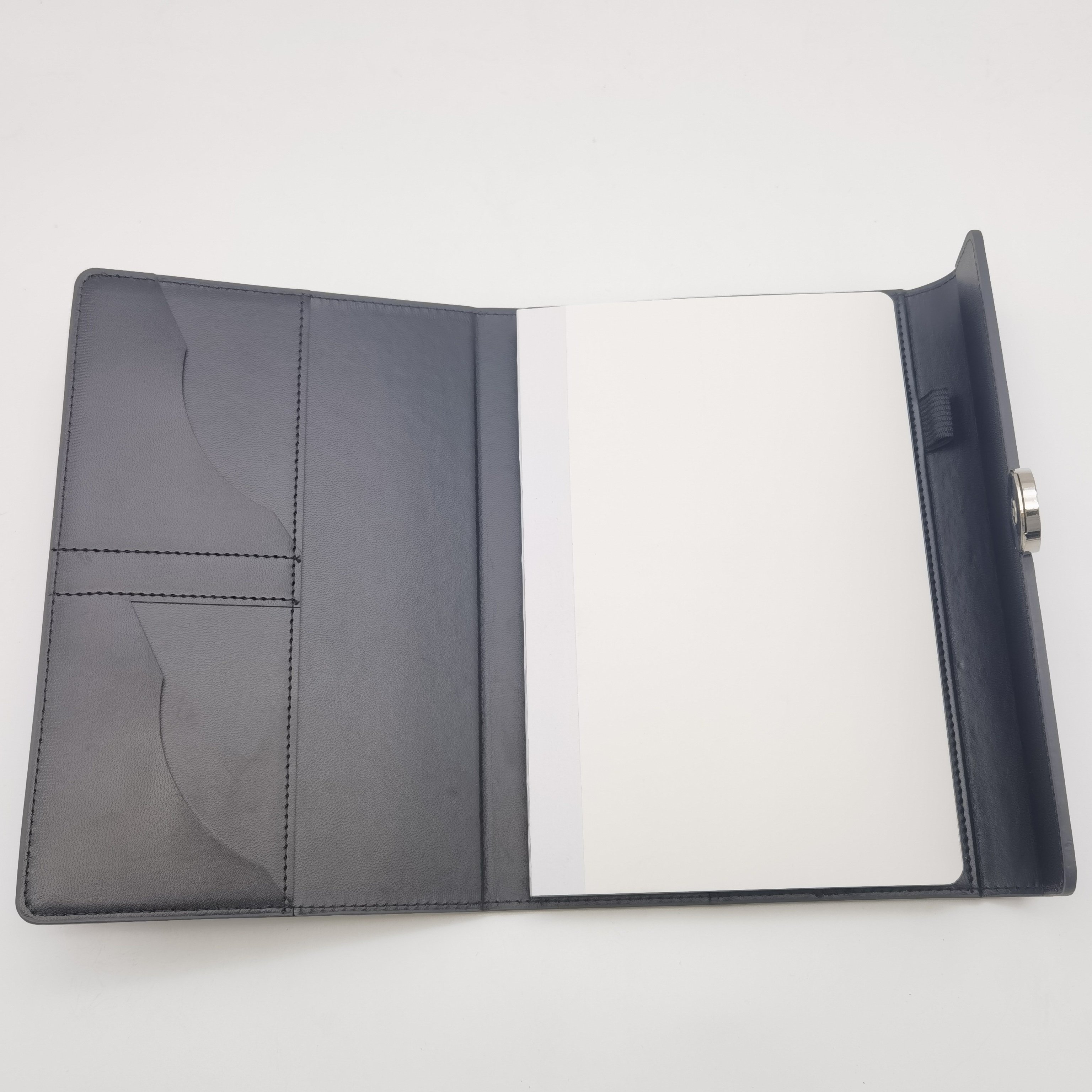 2025 custom 3-fold A5 pu leather notebook gift luxury journal notebook l with card slot and pen