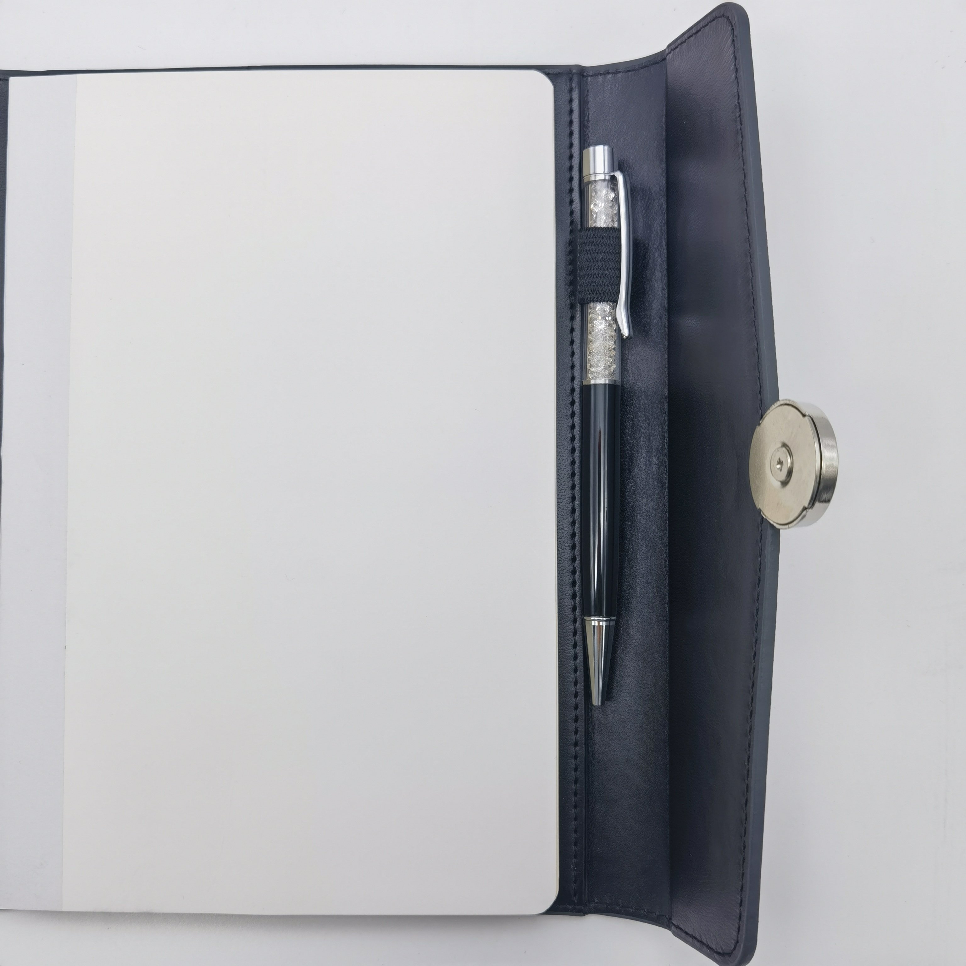 2025 custom 3-fold A5 pu leather notebook gift luxury journal notebook l with card slot and pen
