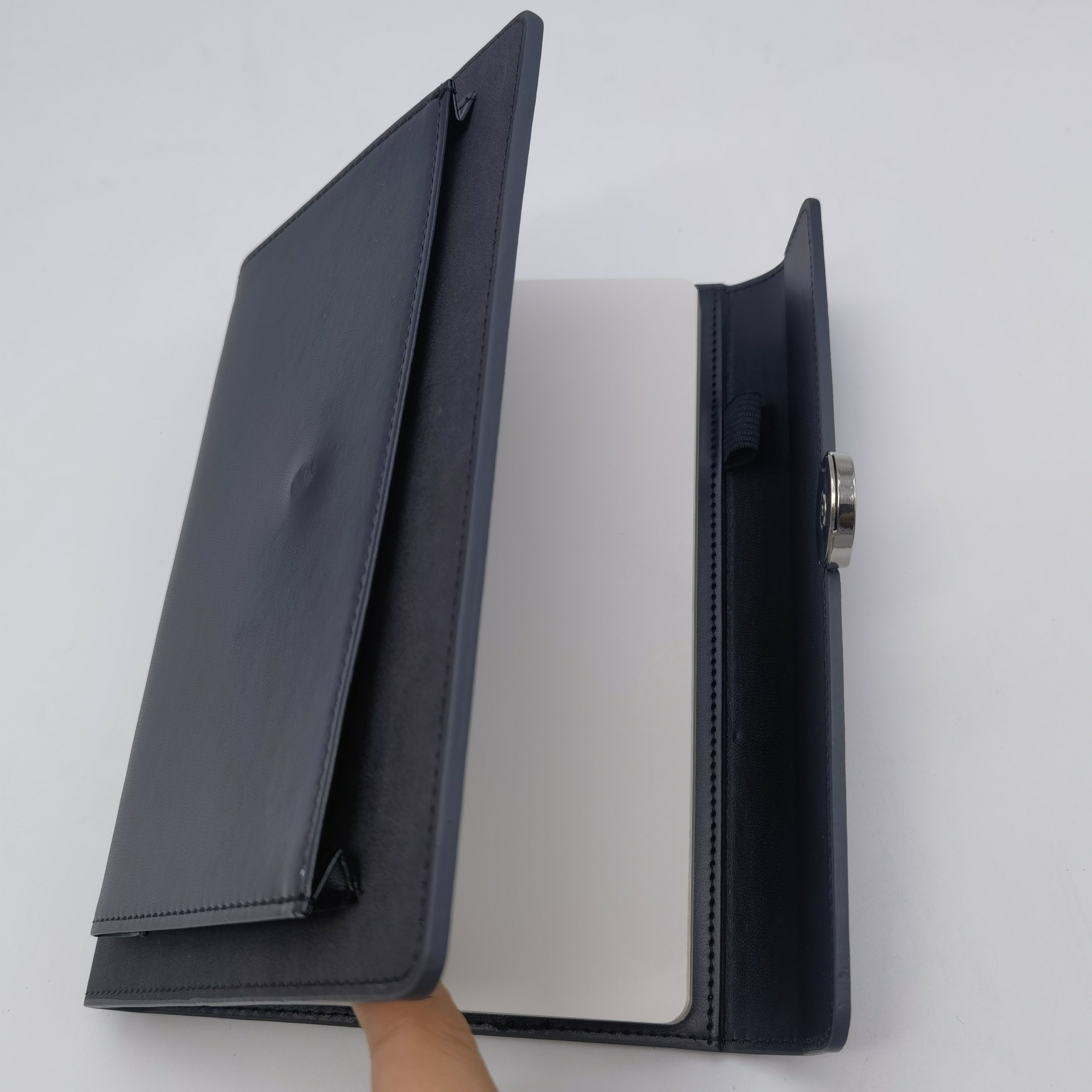 2025 custom 3-fold A5 pu leather notebook gift luxury journal notebook l with card slot and pen