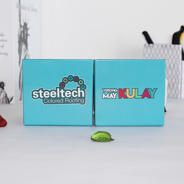 Promotional Custom Printed Square Cube Kraft Paper Eco Sticky Note Memo Pad Box With Pen Holder For Office