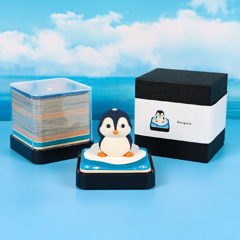 3D Paper Craft Gift Novelty Calendar 2025 Christmas Gift Funny Memo Pad Penguin Model Notes For Promotional Gift Solution