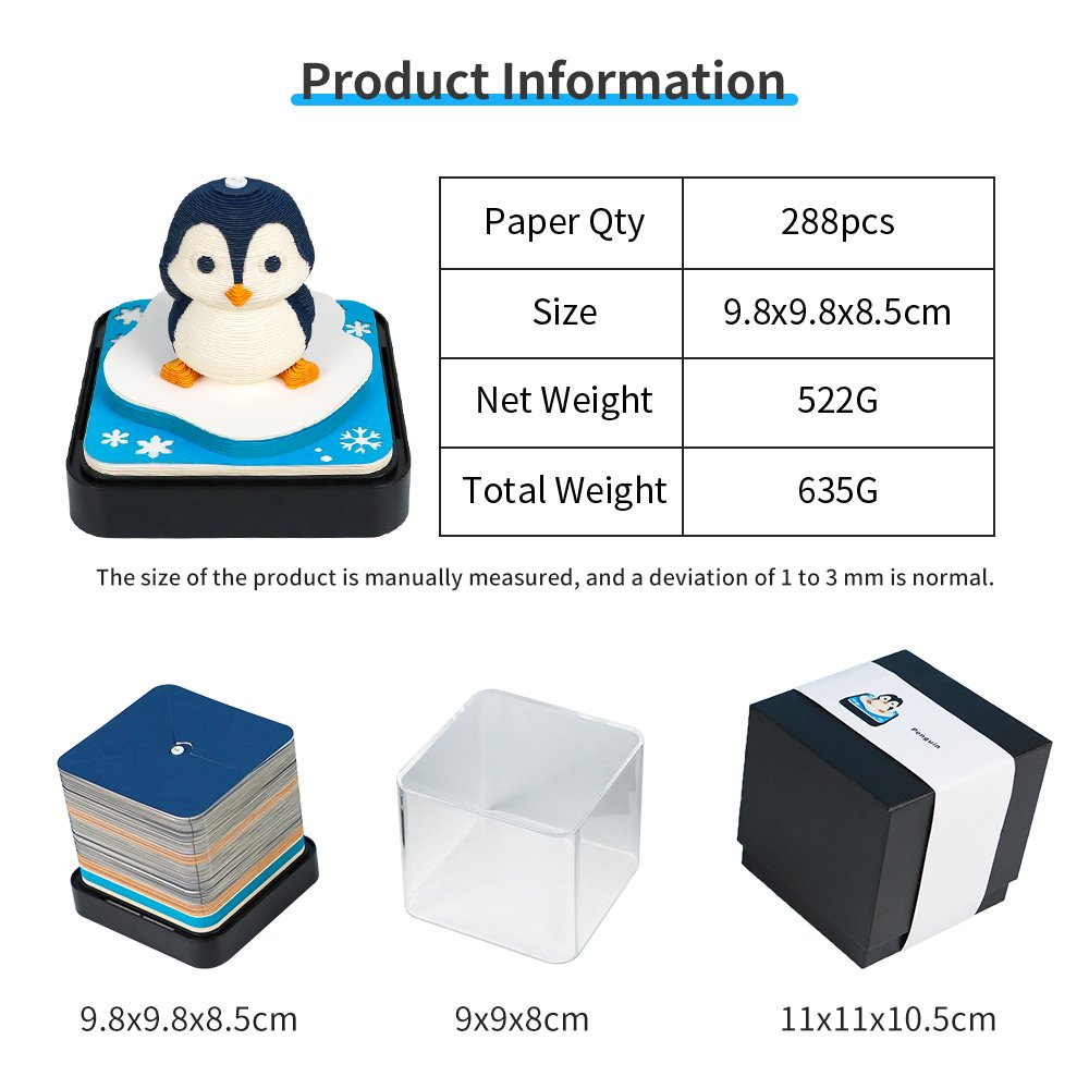 3D Paper Craft Gift Novelty Calendar 2025 Christmas Gift Funny Memo Pad Penguin Model Notes For Promotional Gift Solution