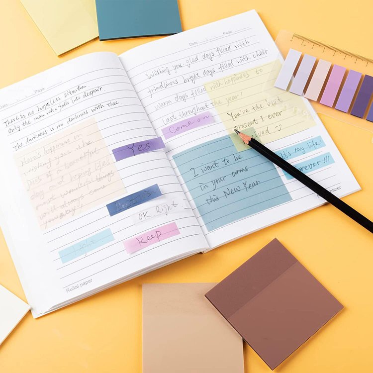50-Page PET and PU Material Colour Index Sticker 75*75mm Waterproof Self-Adhesive Magnetic Sticky Note for Office Use