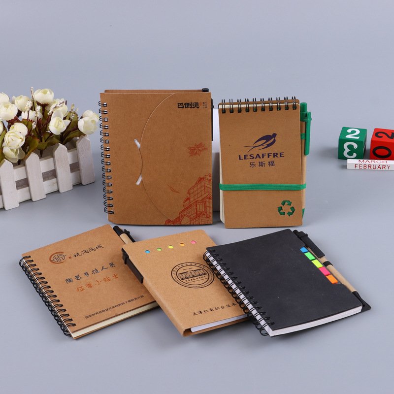 Factory cheap note pad custom paper cover notebook small spiral Kraft notepad