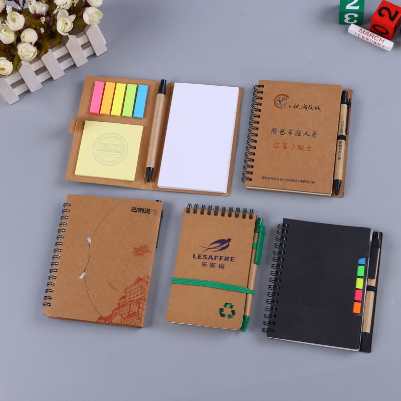 Factory cheap note pad custom paper cover notebook small spiral Kraft notepad