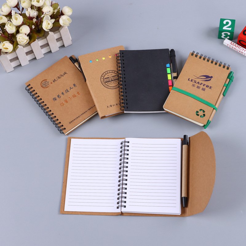 Factory cheap note pad custom paper cover notebook small spiral Kraft notepad
