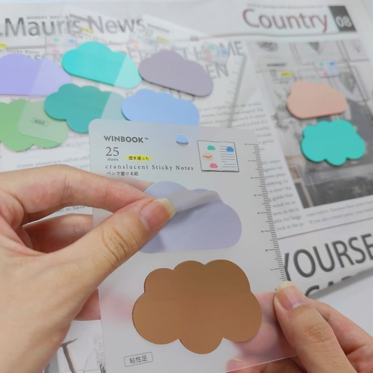 A3013 ACustom stationery transparent sticky notes PET notepad memo pad school supply stationery set