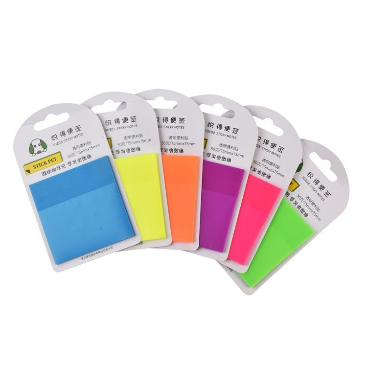 transparent sticky note waterproof sticky note nature sticky note neon sticky 76x76mm sticky note notepad