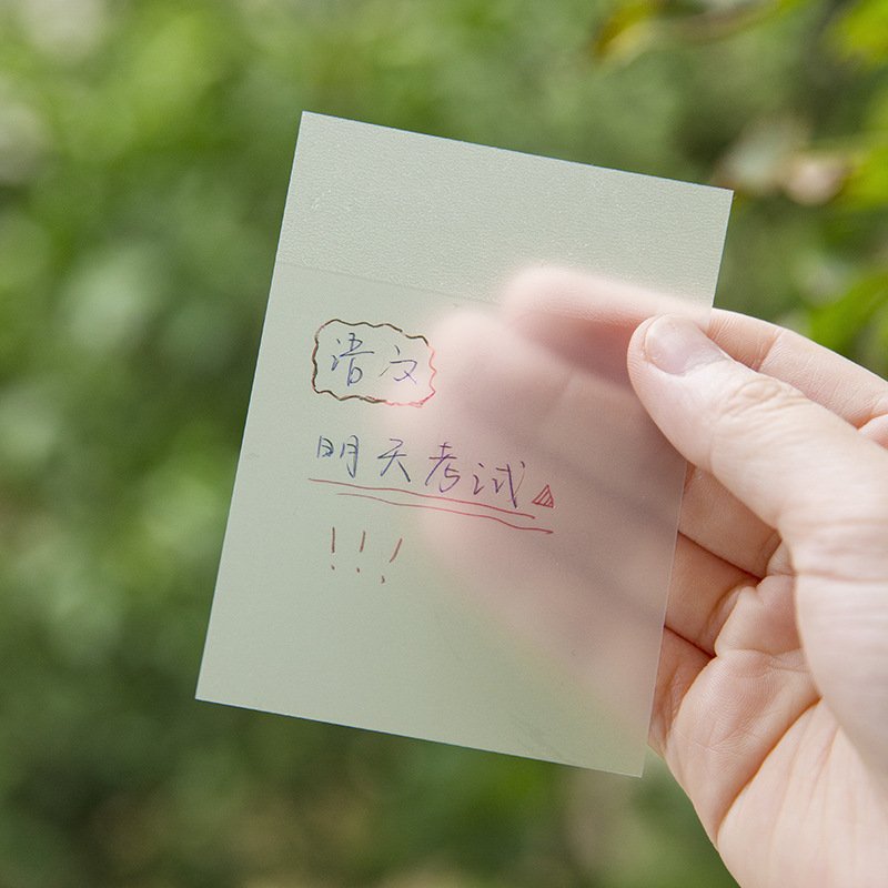 custom PET semi transparent waterproof sticky note self adhesive transparent page flag customized notes memo pads