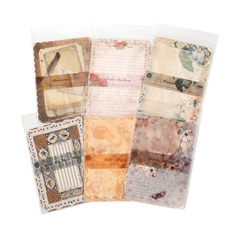 10pcs/pack Material Paper Ten Thousand Things Secret Language Series Openwork Lace Handbook Decoration Material