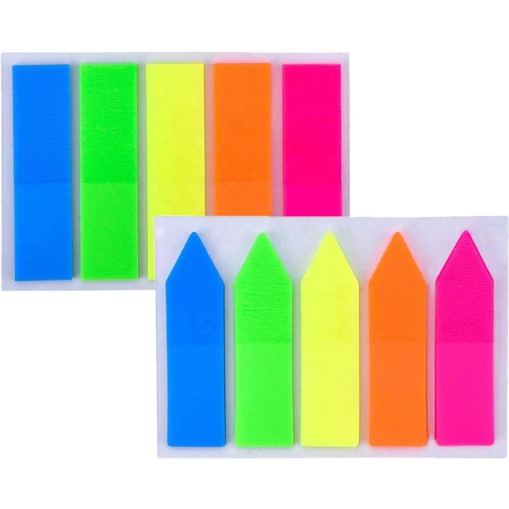 Self-adhesive Page Markers Neon Colored Index Tabs Self-stick Note Pads Flag Sticky Note Planner Memo Pads
