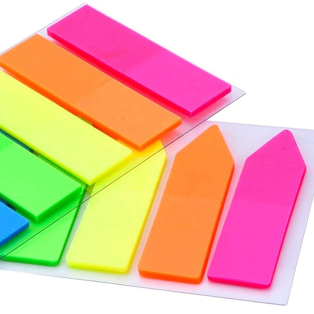 Self-adhesive Page Markers Neon Colored Index Tabs Self-stick Note Pads Flag Sticky Note Planner Memo Pads
