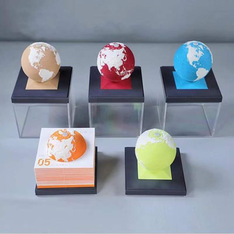 Creative Design Earth Calendar Note Memo Pad Months Scheduler 3D Sculpture Art Paper Memo Pad