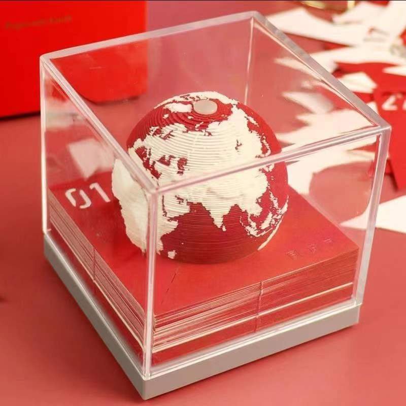 Creative Design Earth Calendar Note Memo Pad Months Scheduler 3D Sculpture Art Paper Memo Pad