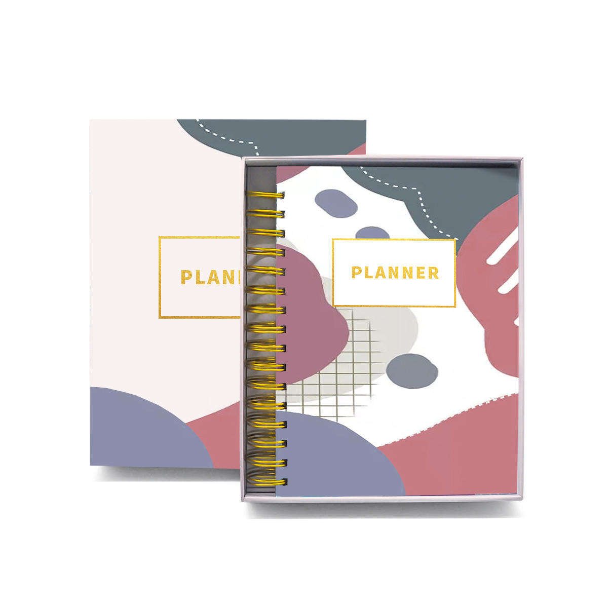 2024 Spiral Bound A3 A4 A5 Journal Notebook Hardbound Daily Weekly Monthly Yearly Planner Fabric PVC Mini Gift Planner Magnetic