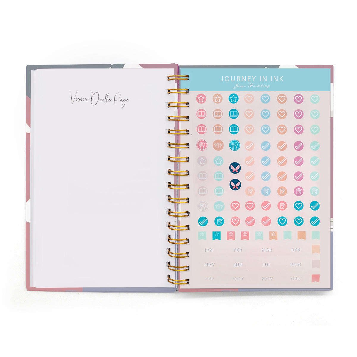 2024 Spiral Bound A3 A4 A5 Journal Notebook Hardbound Daily Weekly Monthly Yearly Planner Fabric PVC Mini Gift Planner Magnetic