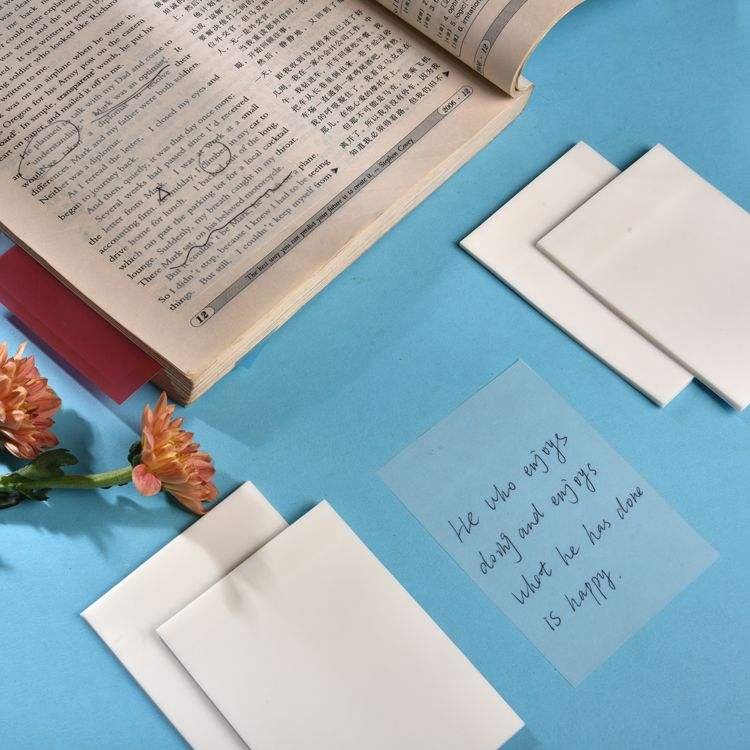 Transparent Self-Adhesive Memo Pad Waterproof Clear Sticky Notes with Magnetic Feature PET Paper Material School Office Gift Use