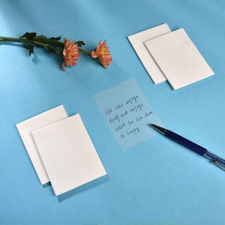 Transparent Self-Adhesive Memo Pad Waterproof Clear Sticky Notes with Magnetic Feature PET Paper Material School Office Gift Use