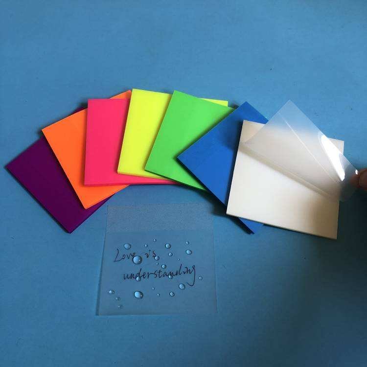 Transparent Self-Adhesive Memo Pad Waterproof Clear Sticky Notes with Magnetic Feature PET Paper Material School Office Gift Use