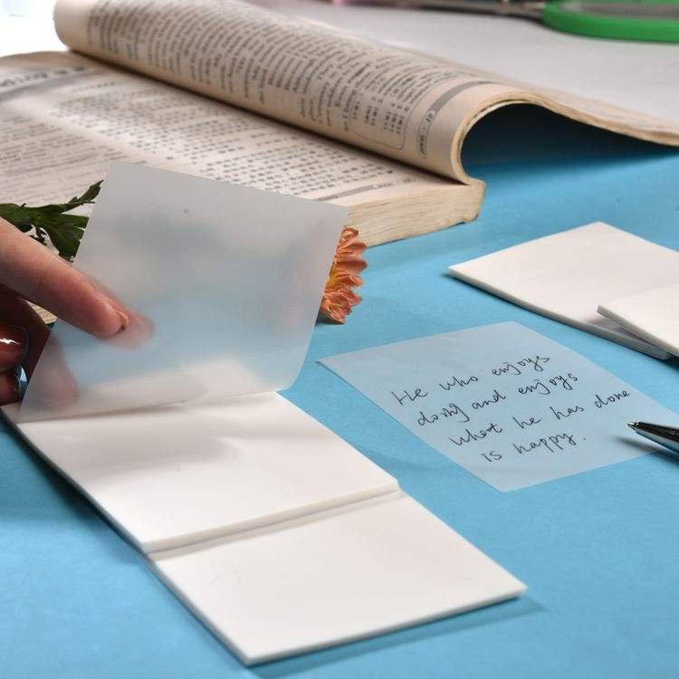 Transparent Self-Adhesive Memo Pad Waterproof Clear Sticky Notes with Magnetic Feature PET Paper Material School Office Gift Use