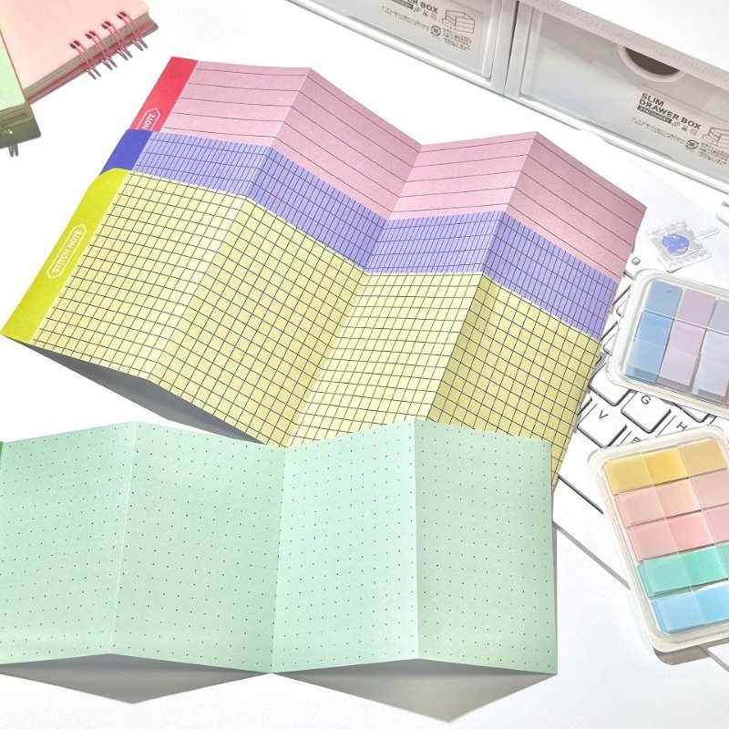 New Extra Long Color Memo Pad Grid Memo Pad Kawaii Stationery Memo Pads 50 Sheets