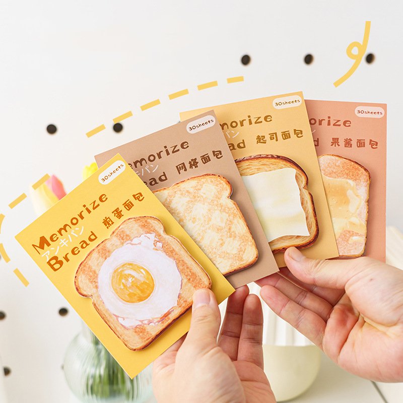 Novelty design custom creative cartoon cute bread sticky note for children