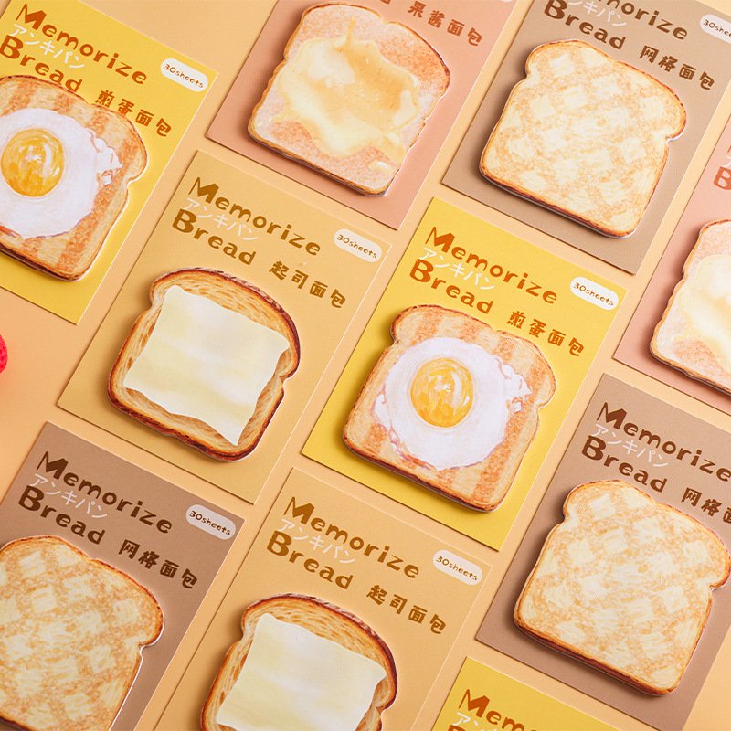 Novelty design custom creative cartoon cute bread sticky note for children