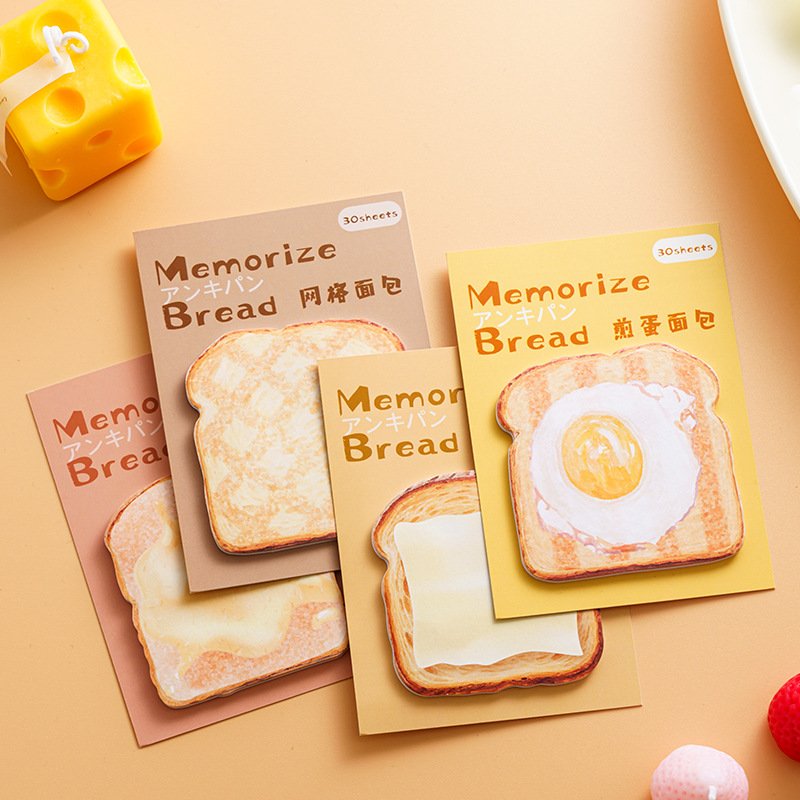 Novelty design custom creative cartoon cute bread sticky note for children