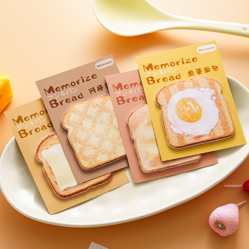 Novelty design custom creative cartoon cute bread sticky note for children