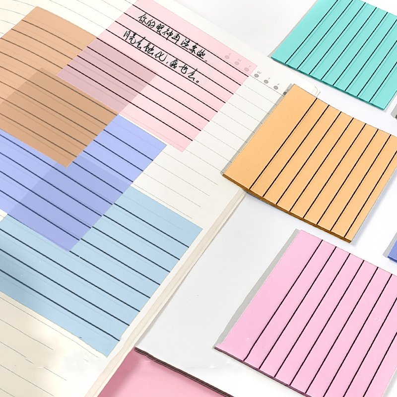 HengXin Transparent sticky note 3*3inch with line stationery macaron color school supplies