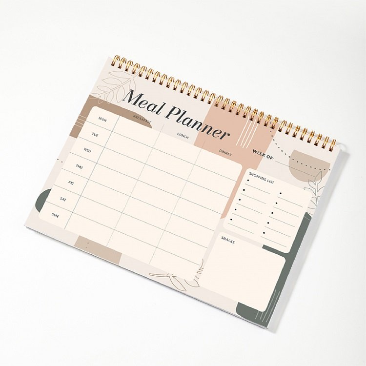 Custom Printing Spiral Meal Planner Weekly Calendar Monthly To Do List Notepad