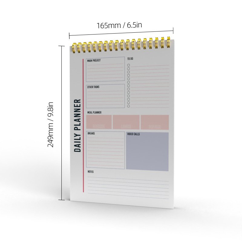 Custom Printing Spiral Meal Planner Weekly Calendar Monthly To Do List Notepad