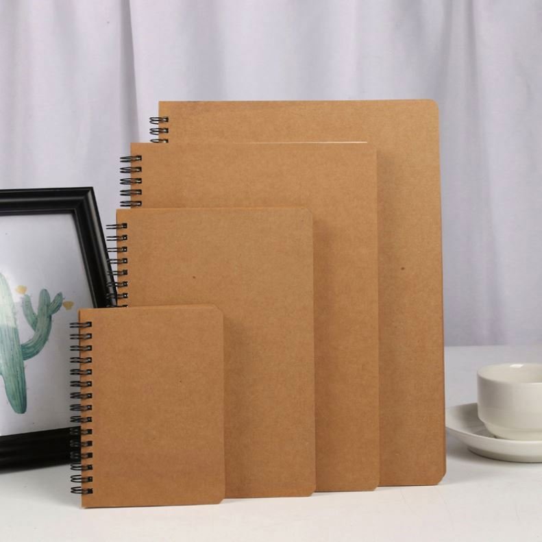In stock thicken Kraft paper coil notepad retro student blank lines notebook a5b5a4 Wenzhou notebook
