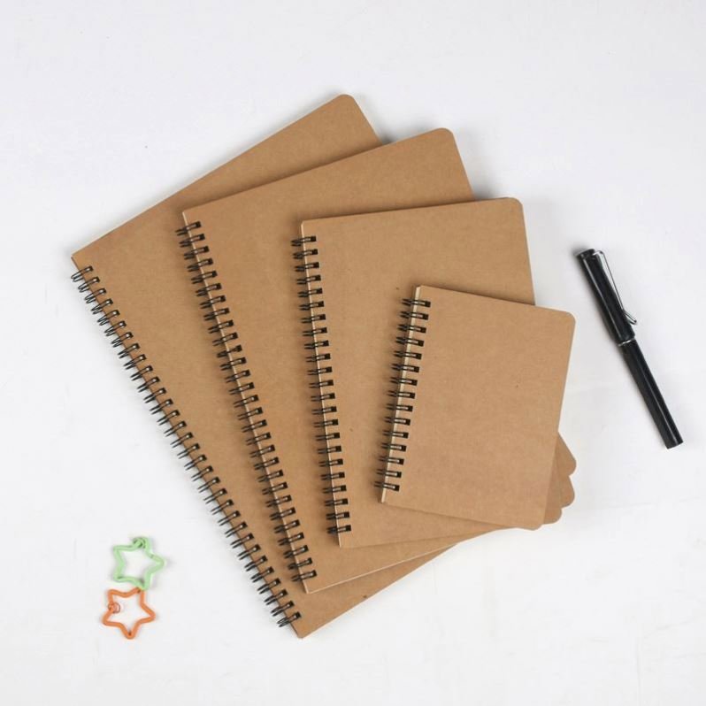 In stock thicken Kraft paper coil notepad retro student blank lines notebook a5b5a4 Wenzhou notebook