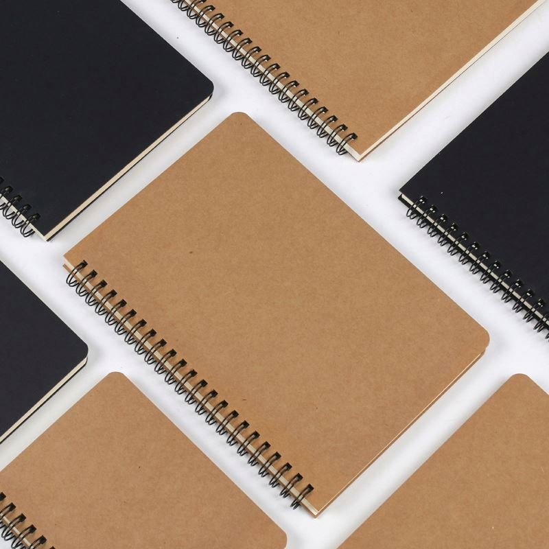 In stock thicken Kraft paper coil notepad retro student blank lines notebook a5b5a4 Wenzhou notebook