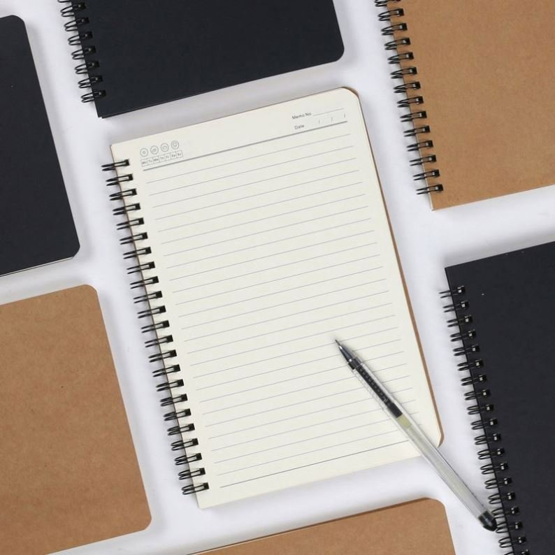 In stock thicken Kraft paper coil notepad retro student blank lines notebook a5b5a4 Wenzhou notebook