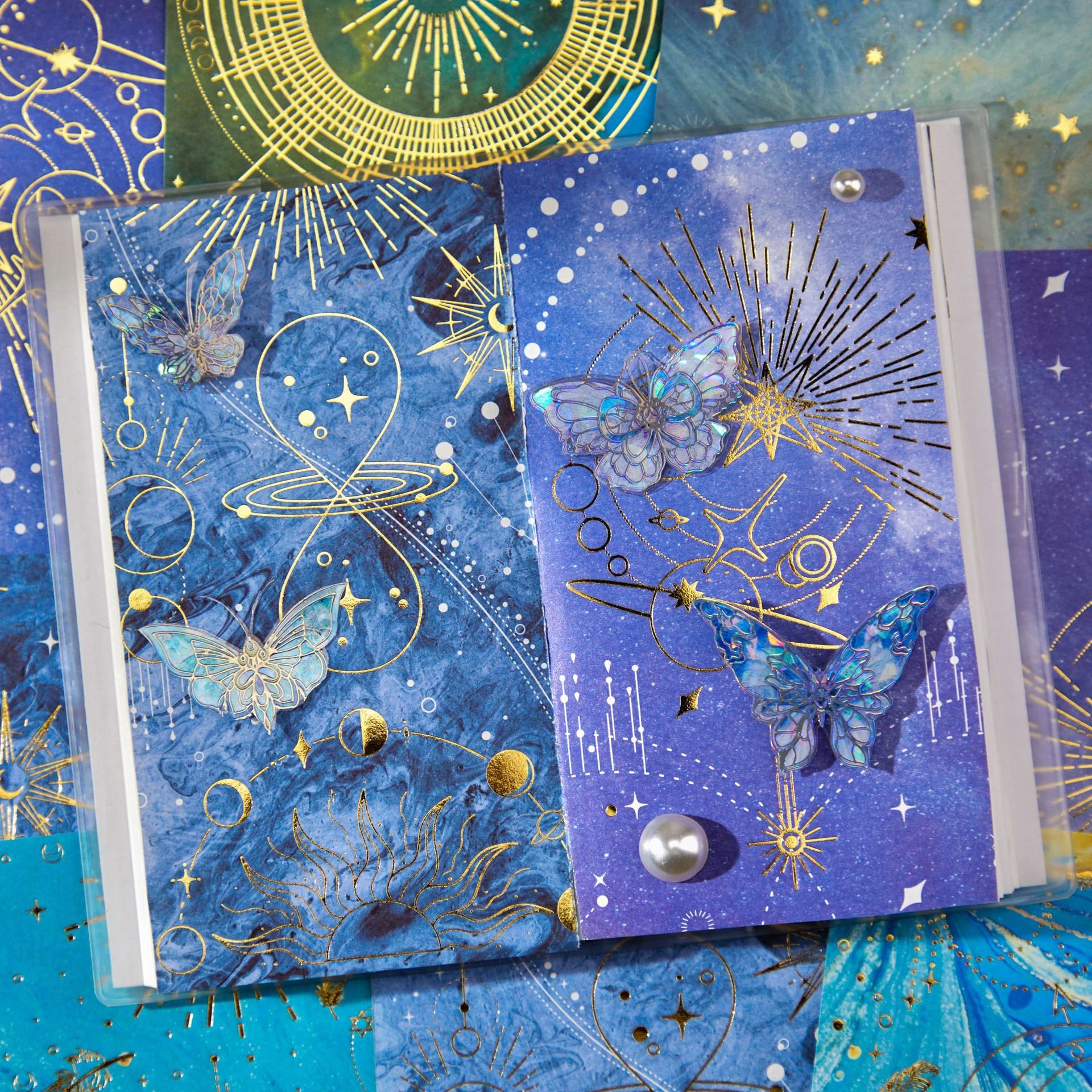 15pcs/pack material paper daybreak star series retro creative collage handbook material