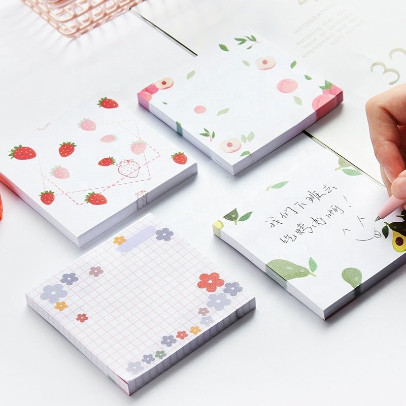 Cute Cartoon Diary Memo Pad Kawaii Message Notes Decorative Notepad Sticky Note
