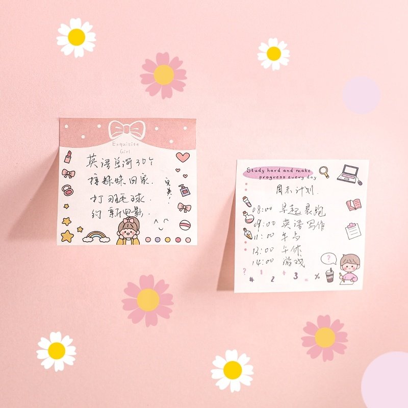 Cute Cartoon Diary Memo Pad Kawaii Message Notes Decorative Notepad Sticky Note