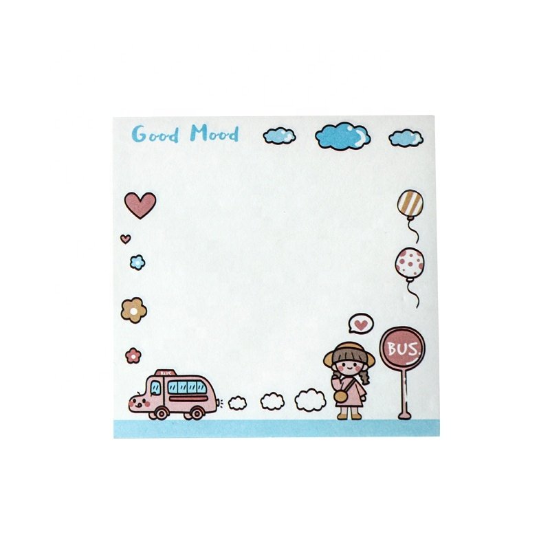 Cute Cartoon Diary Memo Pad Kawaii Message Notes Decorative Notepad Sticky Note