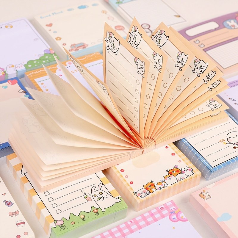 Cute Cartoon Diary Memo Pad Kawaii Message Notes Decorative Notepad Sticky Note