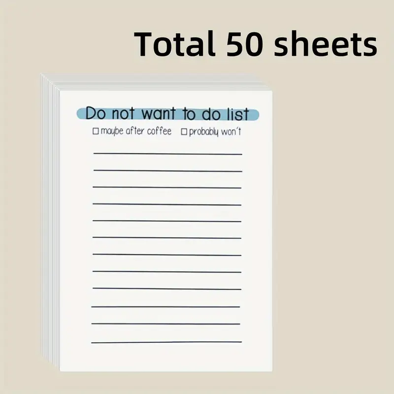 To-Do List Notepad Set with 50 Fun Sticky Notes - Colorful Daily Planner for Work & School, Humorous Office Gift for Friends