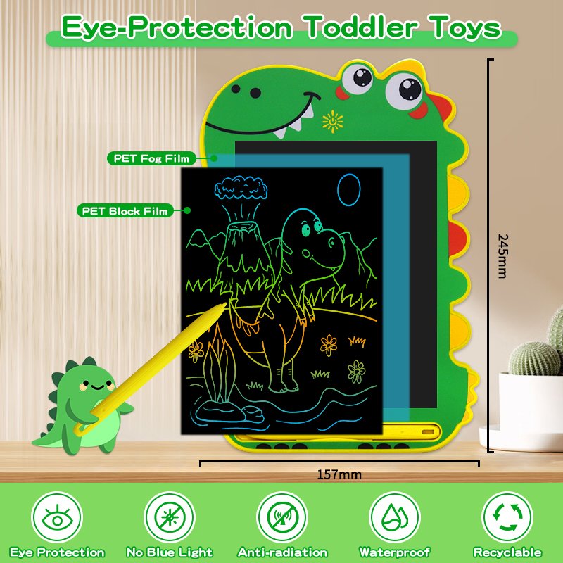 kids gift graphic cartoon handwriting pad dinosaur lcd writing tablet memo pad kids digital electronic drawing boards