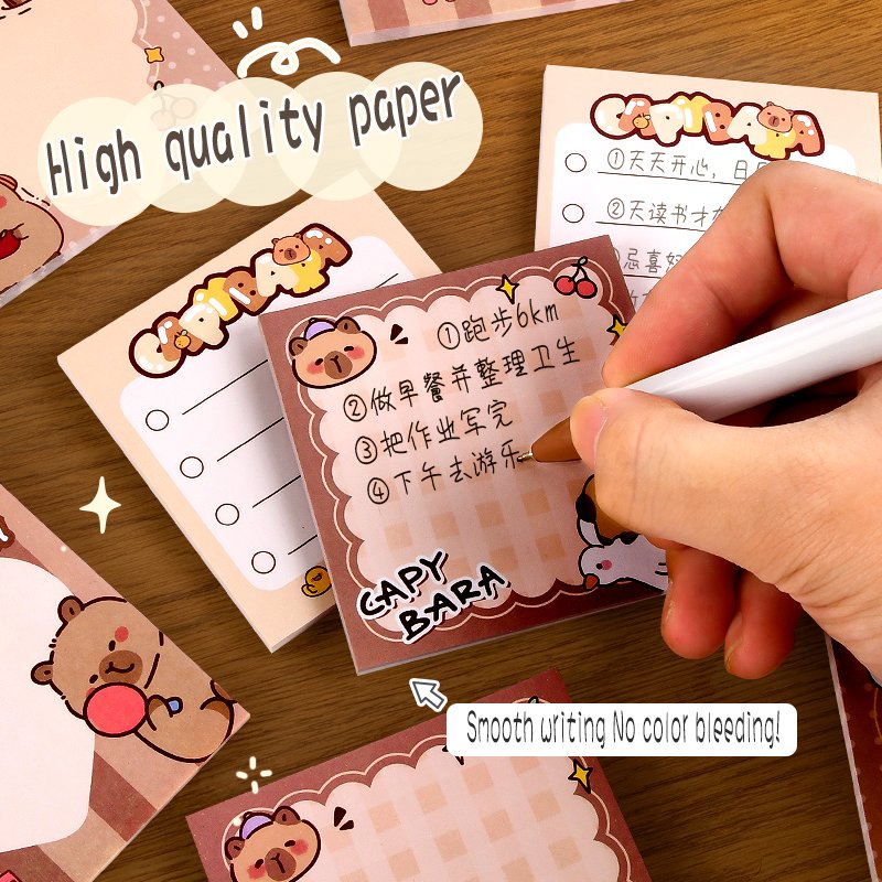 Capybara Office & School Supplies Sticky Notes Index Posted Paper Stickers for Writing & Drawing Memo Pads