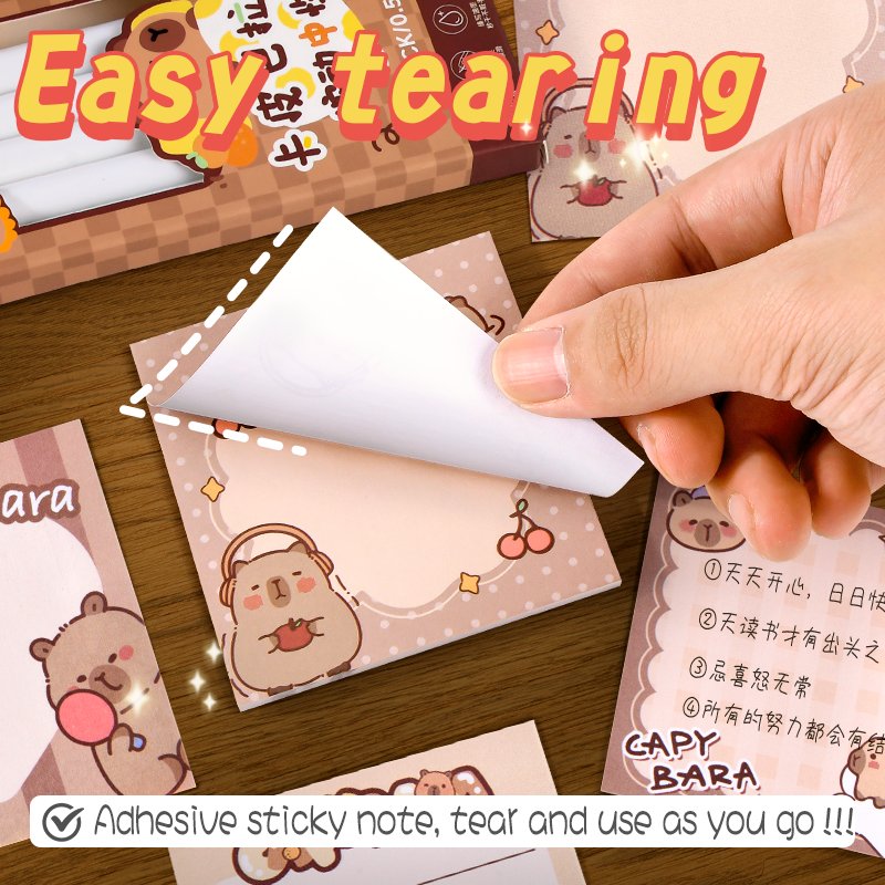 Capybara Office & School Supplies Sticky Notes Index Posted Paper Stickers for Writing & Drawing Memo Pads