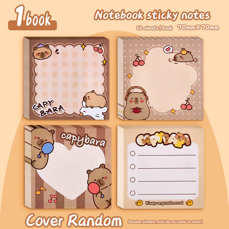 Capybara Office & School Supplies Sticky Notes Index Posted Paper Stickers for Writing & Drawing Memo Pads