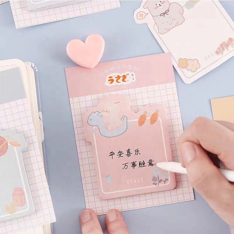 High Quality Cute Shape Self Adhesive Sticky Note Manufacturer Cartoon Cute Animal Sticky Notes Memo Pad Sets