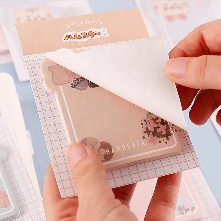 High Quality Cute Shape Self Adhesive Sticky Note Manufacturer Cartoon Cute Animal Sticky Notes Memo Pad Sets